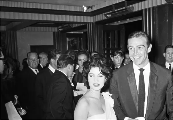 Sean Connery and Zena Marshal attend the Film Premiere of DR NO
