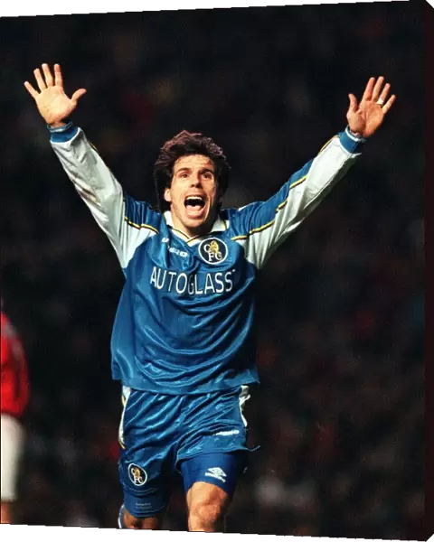 Gianfranco Zola Chelsea Striker December 1998 celebrates after scoring against