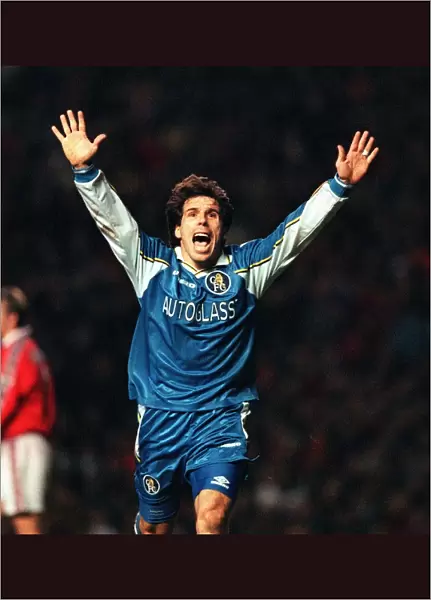 Gianfranco Zola Chelsea Striker December 1998 celebrates after scoring against