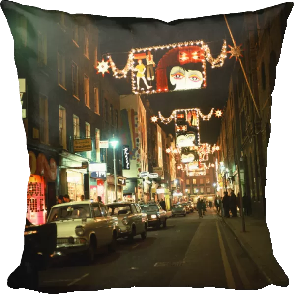 Christmas Lights in Carnaby Street, London. December 1967