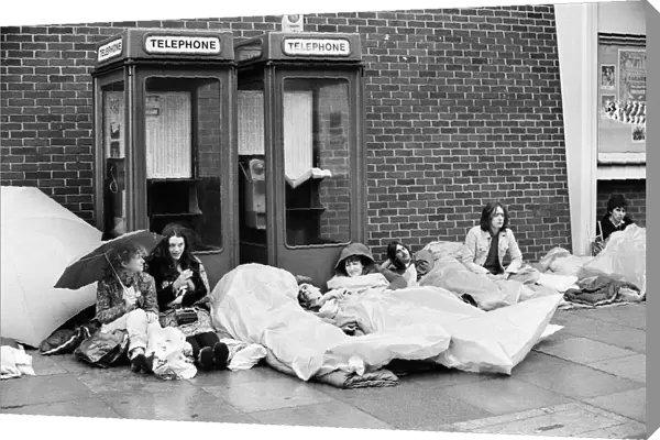 Fans queuing to see rock group The Who at Brighton. 4th November 1979