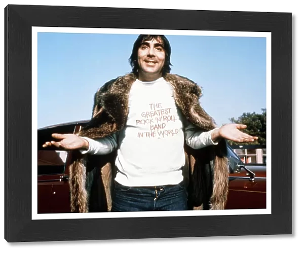 Keith Moon, drummer of rock group The Who, 1975