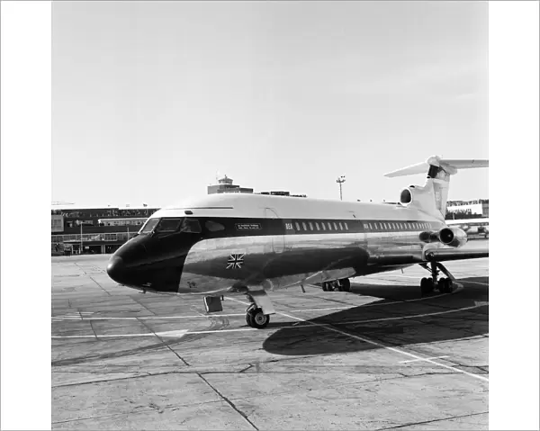The De Havilland Trident Jet arrived at London Airport for the first time today