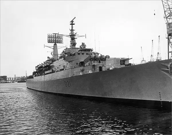 The County Class Destroyer HMS Norfolk seen here at her beth in Middlesbrough Dock during