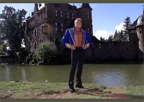 MICHAEL FLATLEY OUTSIDE THE SATZVEY CASTLE IN GERMANY. WERE HE LAUNCHED HIS NEW WORLD