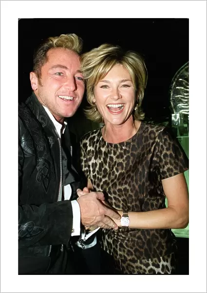 LORD OF THE DANCE MICHAEL FLATLEY CELEBRATING WITH ANTHEA TURNER AT HIS AFTER SHOW PARTY