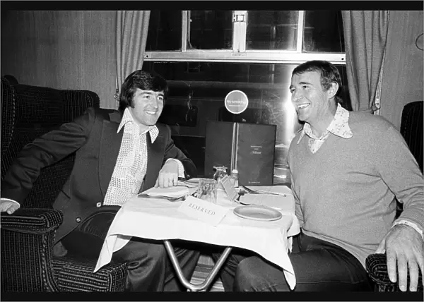 Crystal Palace manager Malcolm Allison meets Terry Venables on the train as they travel