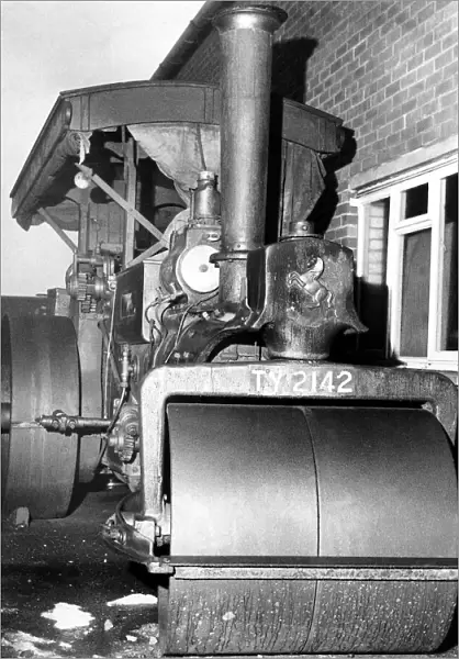 A steam roller lying derelict in Longbenton, Newcastle on 20th February 1966