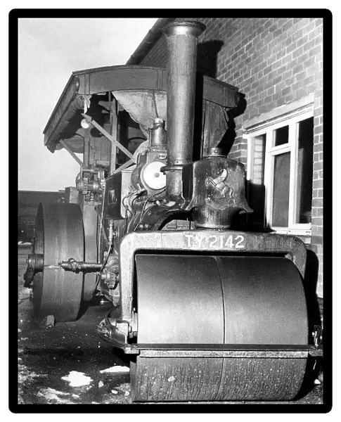 A steam roller lying derelict in Longbenton, Newcastle on 20th February 1966