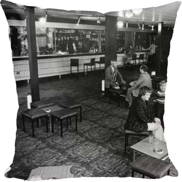 Passengers waiting for their flight to be called seen here at the bar at Teesside Airport