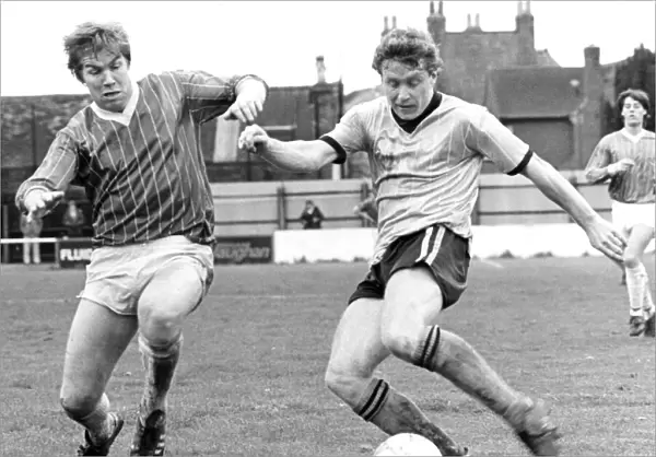 Kim Casey (right) of AP Leamington, they are playing against poole, 7th May 1983