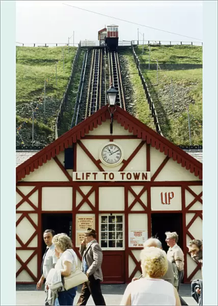 View of the Saltburn Cliff Lift. 8th August 1989