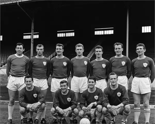 Leicester City team pose for a group photograph. Back row left to right