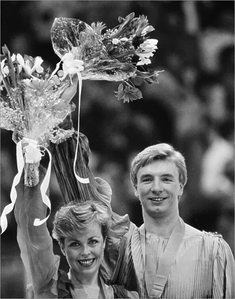 1984 Winter Olympics, 14th February 1984. Figure skating, Medal Ceremony, Zetra Stadium