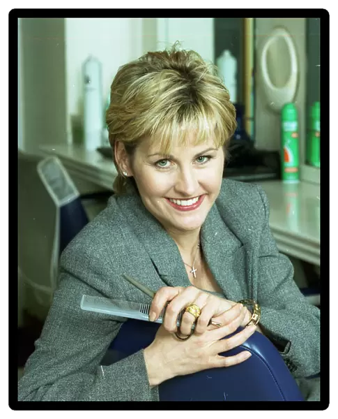 Royal Hairdresser Denise McAdam 1999 in her salon in London