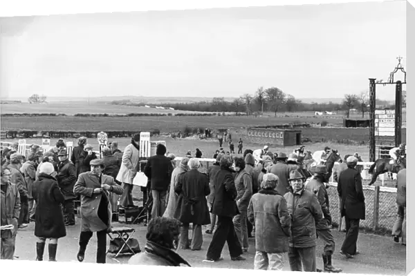 Bookmakers and race-goers at Sedgefield Racecourse 25th January 1978