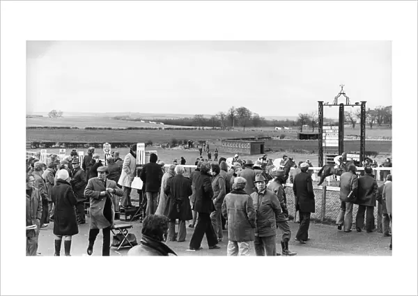 Bookmakers and race-goers at Sedgefield Racecourse 25th January 1978