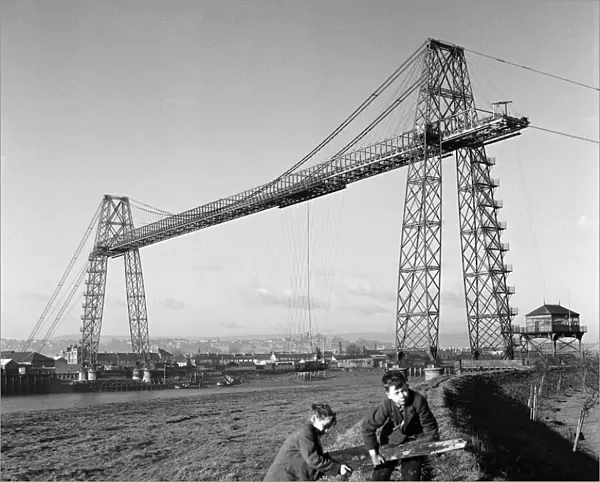 General Views of Newports Transporter Bridge, Gwent. January 1953