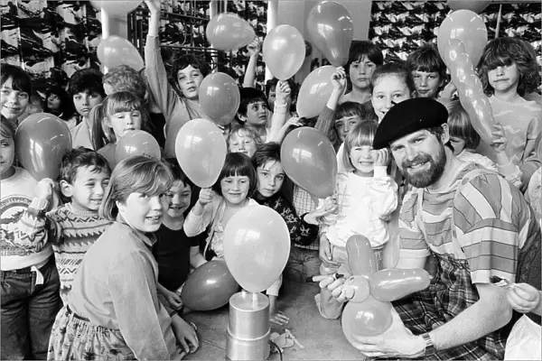Prof Buster Balloon, alias Brian Pitt, entertains with his party games