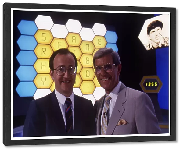 Filming of the television quiz show Blockbusters, hosted by Bob Holness (right)