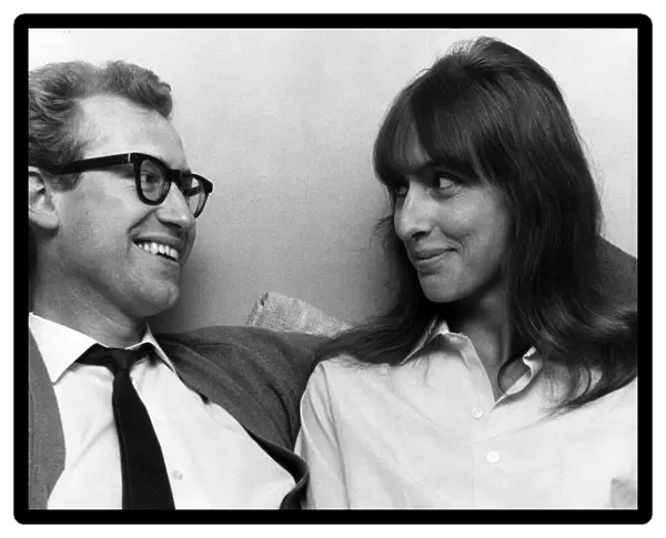 Bamber Gascoigne, TV personality and his wife at home in Notting Hill