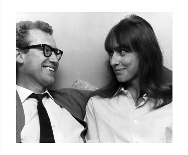 Bamber Gascoigne, TV personality and his wife at home in Notting Hill