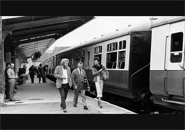 Pickering Railway Station, North Yorkshire, 22nd July 1979. Passengers on Platform