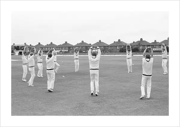 Yorkshire Cricket Team seen here warming up before their County Championship match