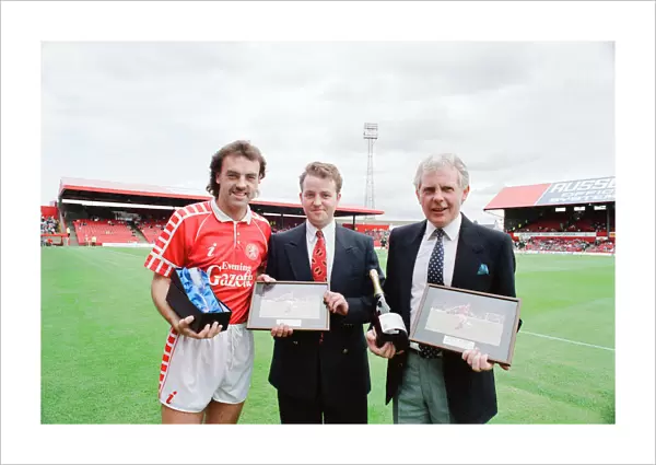 John Wark, Middlesbrough FC Player, receives Man of the Match Award at Ayresome Park
