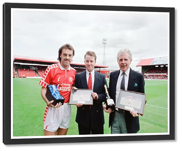 John Wark, Middlesbrough FC Player, receives Man of the Match Award at Ayresome Park