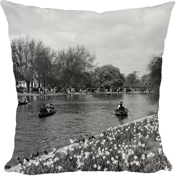 People enjoying a day out in Regents Park, London. 23rd April 1954