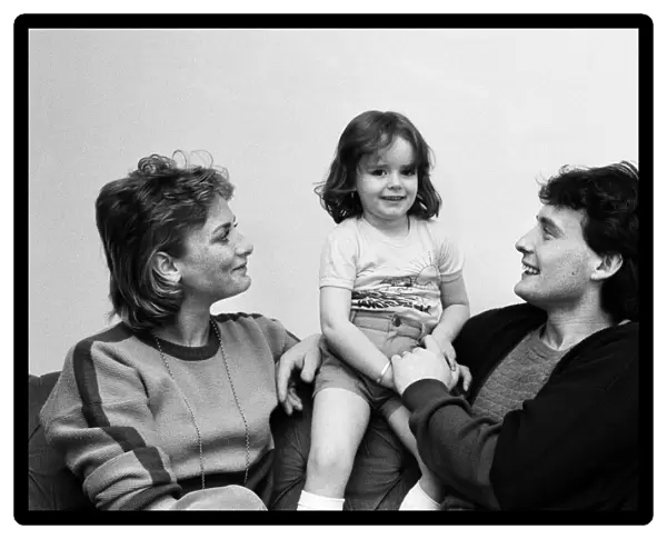 Snooker player Jimmy White pictured with his wife Maureen and daughter Lauren at home