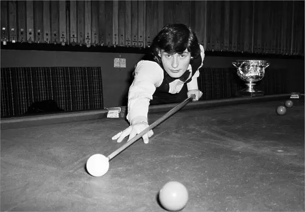 Snooker player Jimmy White pictured at the table at Kingston Snooker Hall where he