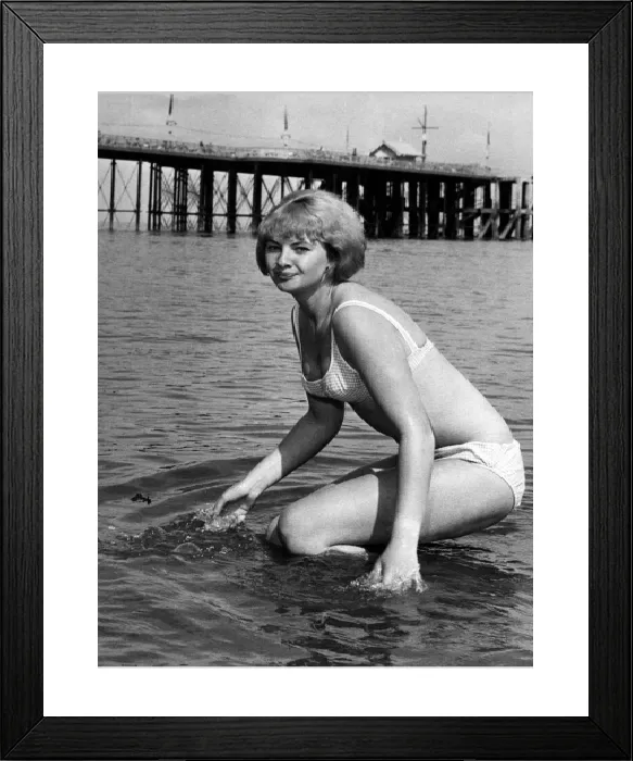 Framed Print : Mandy Rice-Davies Print, Penarth, Wales, circa 1965 Framed Print : Mandy Rice-Davies Print, Penarth, Wales, circa 1965