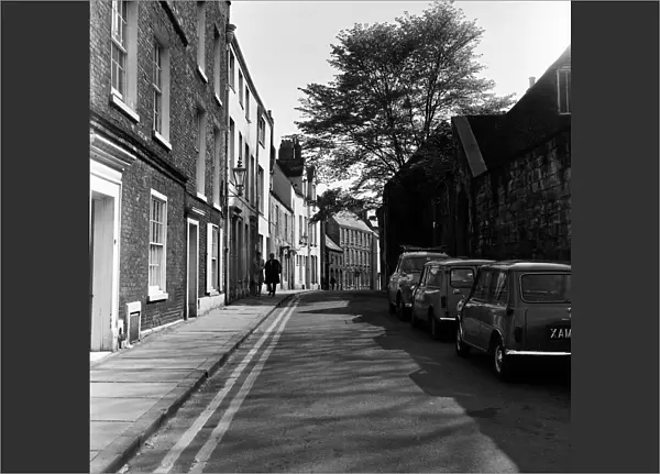 General street view of Durham City, County Durham. 24th May 1969