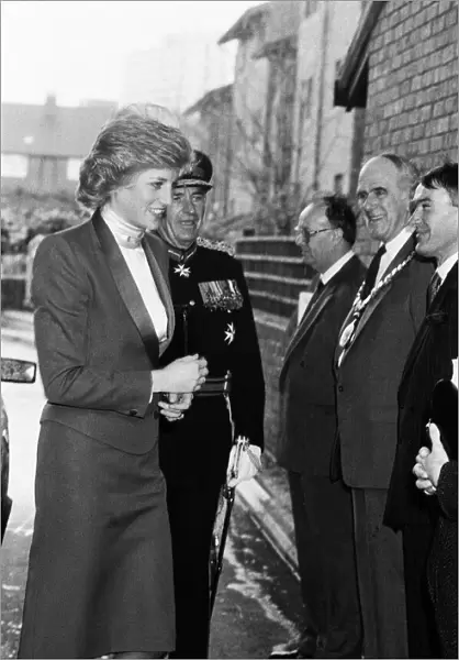 Princess Diana visiting the Boyd Court Guinness Trust Housing Estate, Bracknell