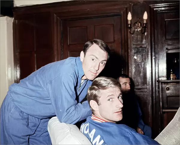 The England football team relaxing at their Hendon hall hotel during the 1966 World Cup
