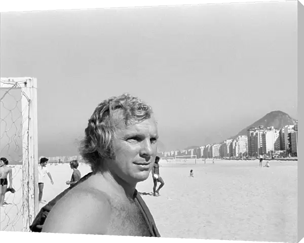 Bobby Moore, pictured on holiday, Copacabana Beach, Rio de Janeiro, Brazil