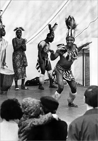 African dancers providing entertainment for visitors at Coventry Zoo, Whitley