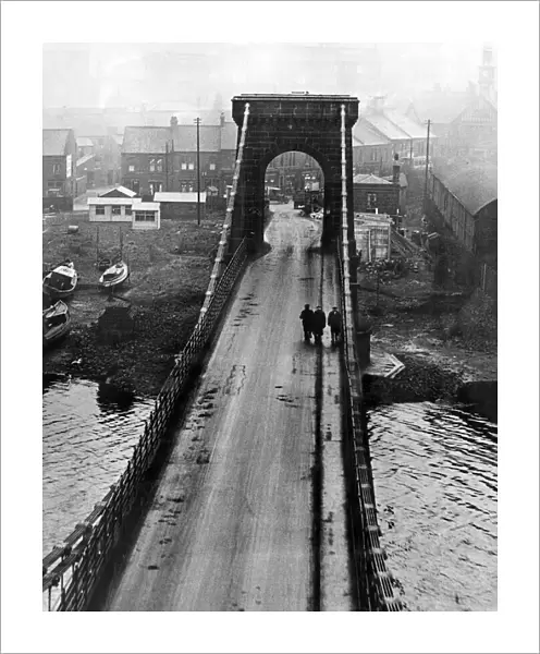 An unusual view of Scotswood Bridge, Newcastle, from one of the towers