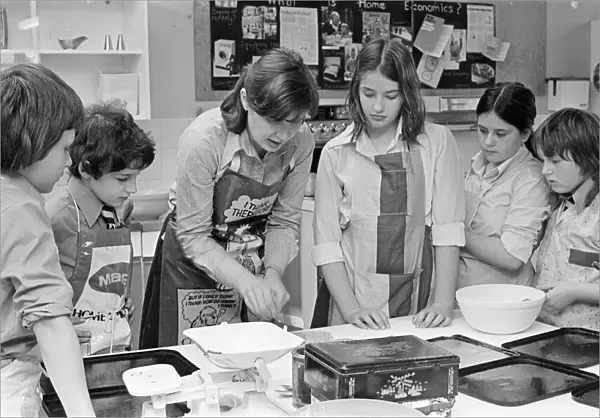 Northfield School, Billingham, Stockton-on-Tees, Circa 1978. Cookery Class