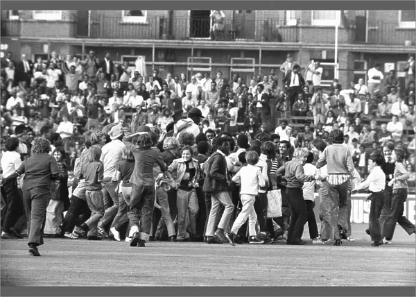 England v West Indies 26th July 1973 Clive Lloyd towers over a crowd of young fans