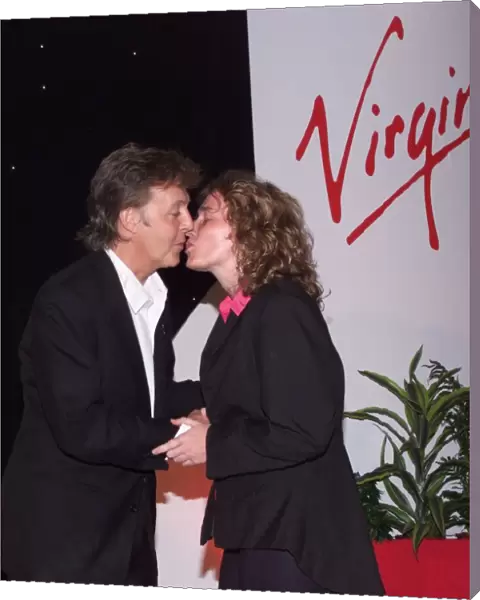 Paul McCartney with Juliet Gellatley may 1999 to whom he presented the Linda