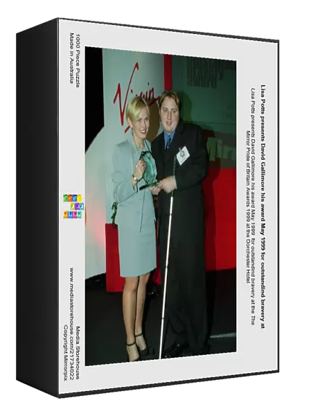 Lisa Potts presents David Gallimore his award May 1999 for outstandind bravery at