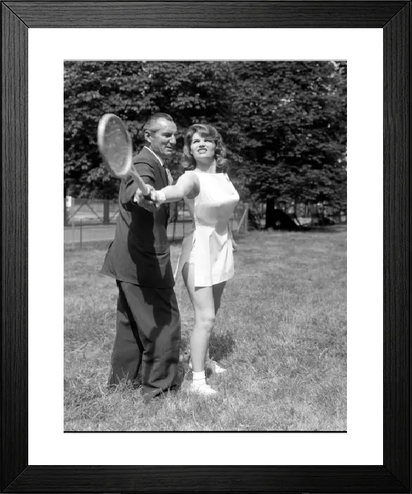 Framed Print : Fred Perry Coaching Session Print 1961