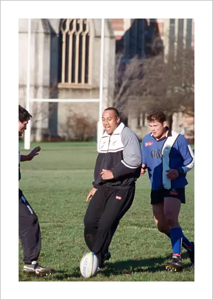 The All Blacks training at Rugby School. Pictured, Jonah Lomu. 2nd December 1997