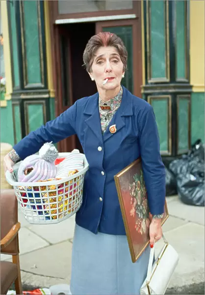The cast of EastEnders on set. June Brown as Dot Cotton. 28th June 1991