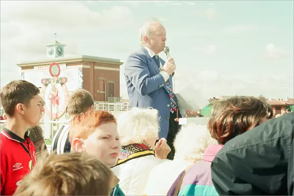 Paul Daniels, magician, opens the charity race day at Redcar, Tees Valley