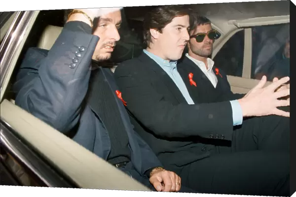 George Michael in a car, during his failed court battle to be released from his Sony