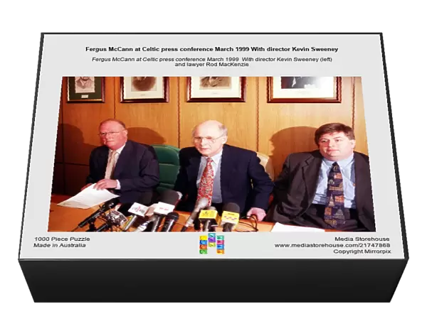 Fergus McCann at Celtic press conference March 1999 With director Kevin Sweeney